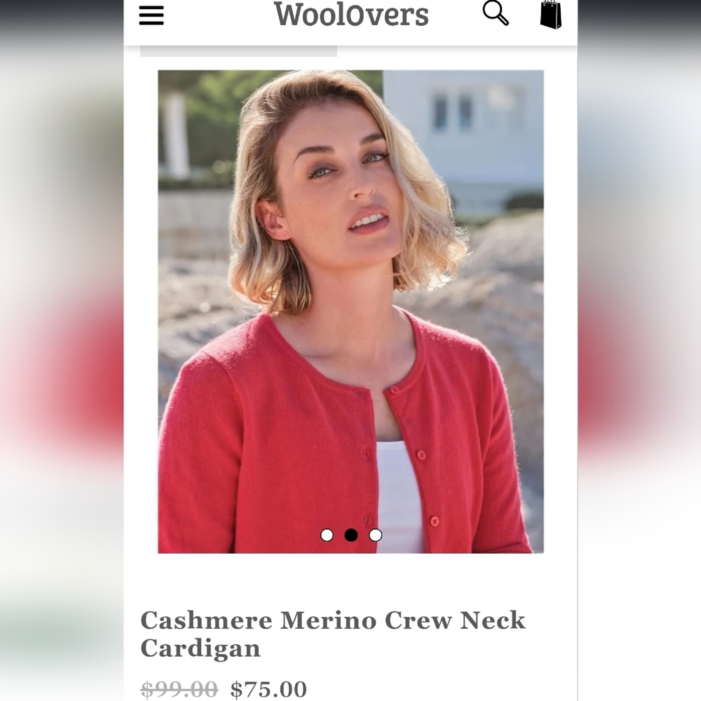 WoolOvers Cashmere Merino Crew Neck Cardigan